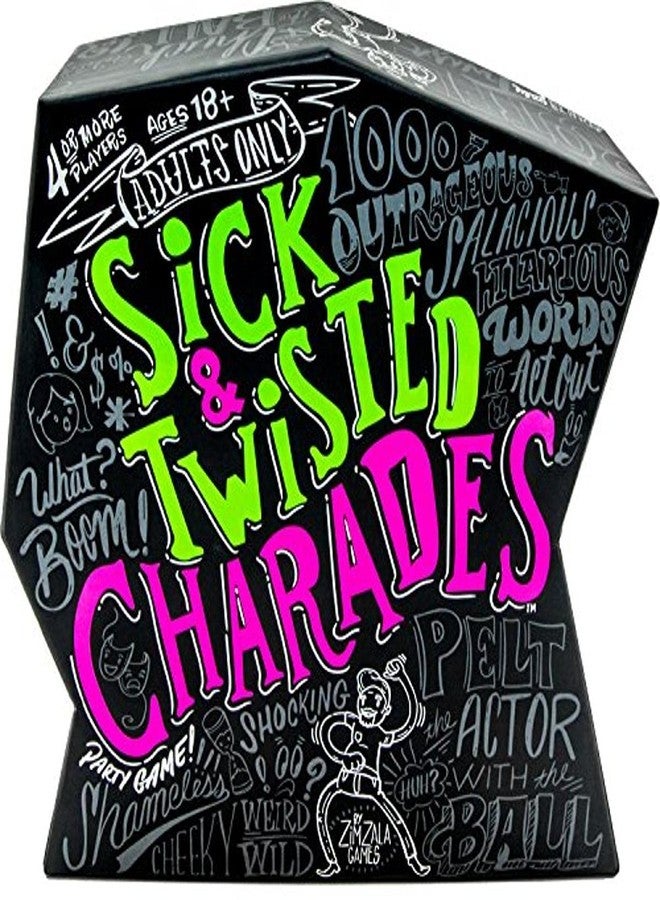 ووندر فورج لعبة Wonder Forge Sick & Twisted Charades Party Game للبالغين من سن 18 عامًا فما فوق - 1000 كلمة فاحشة، مثيرة للضحك، ومضحكة لتمثيلها! - Image 1